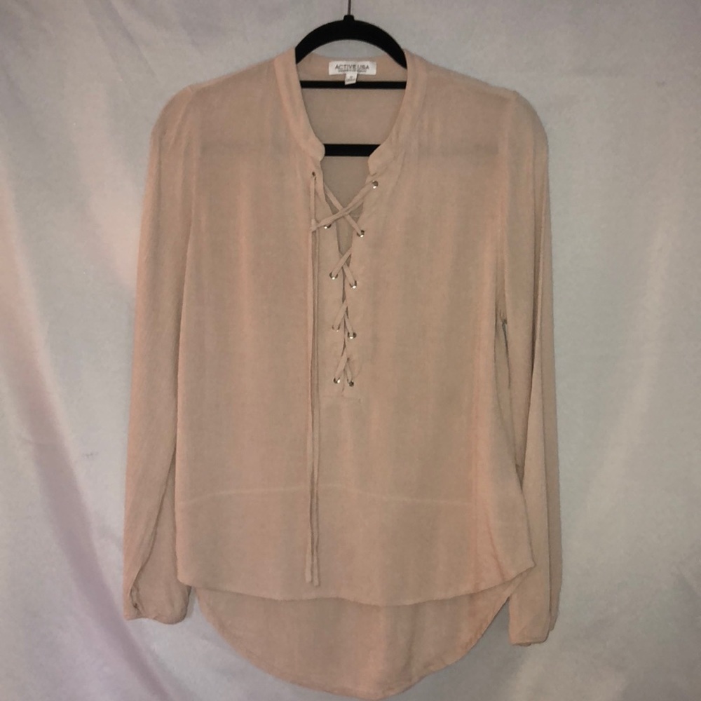 Nude peasant shirt